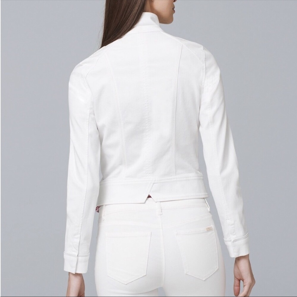 ⭐️NEW⭐️White House Black Market (WHBM) White Denim Jacket - Picture 3 of 15